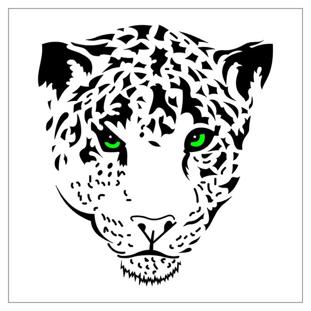 Green Eyes Cheetah Head Tattoo Design