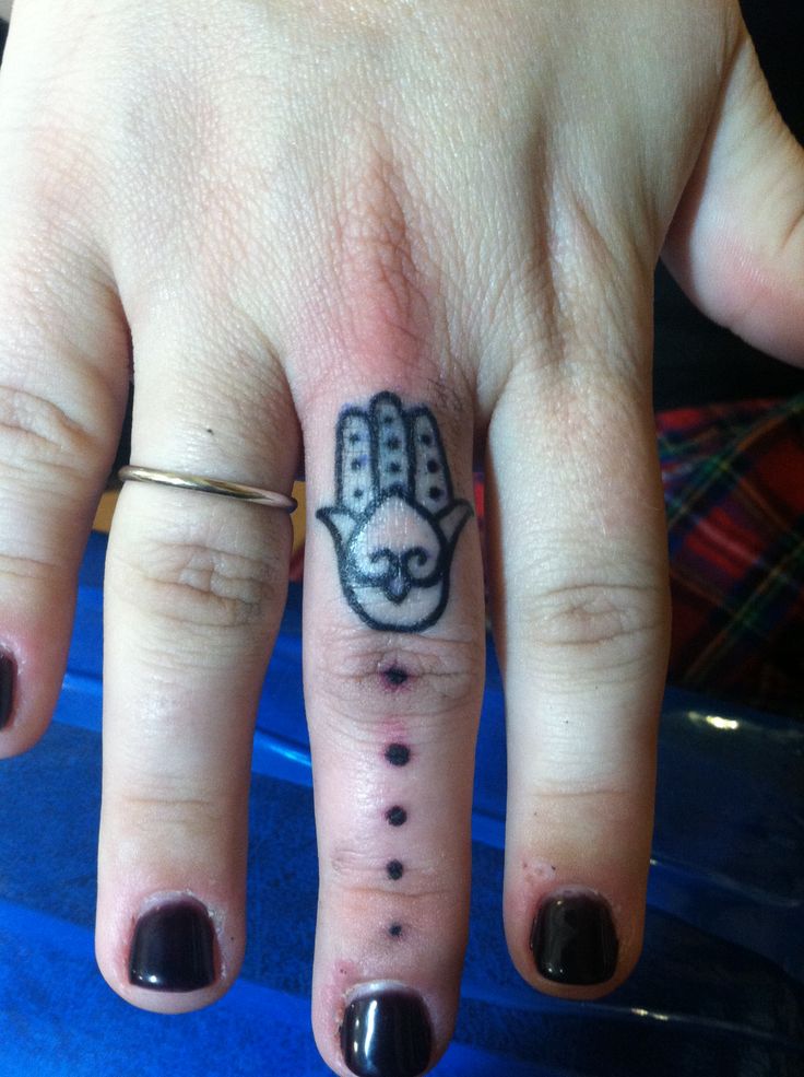 Hamsa Finger Tattoo For Girls
