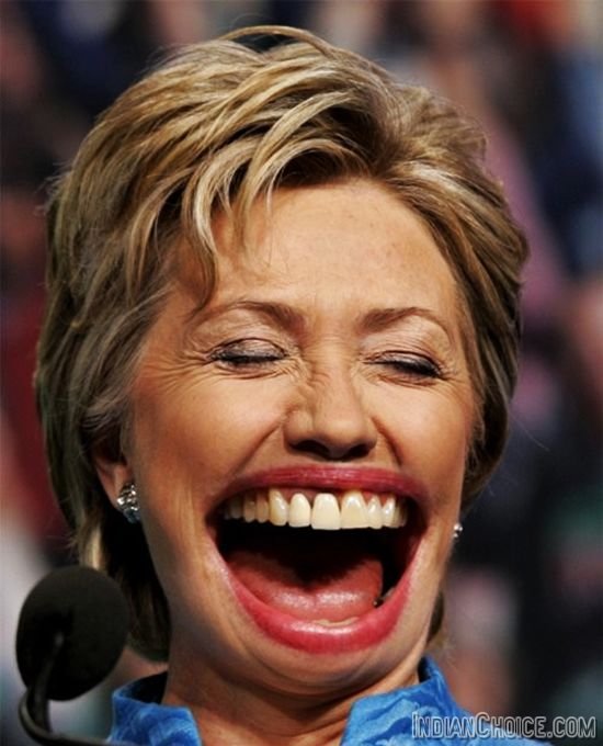 Hillary Clinton Funny Open Mouth Photoshopped Smiling