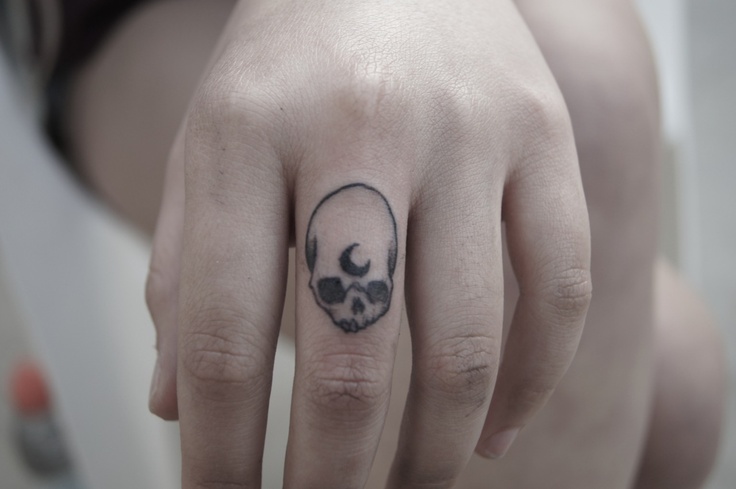Horrific Skull Tattoo On Finger