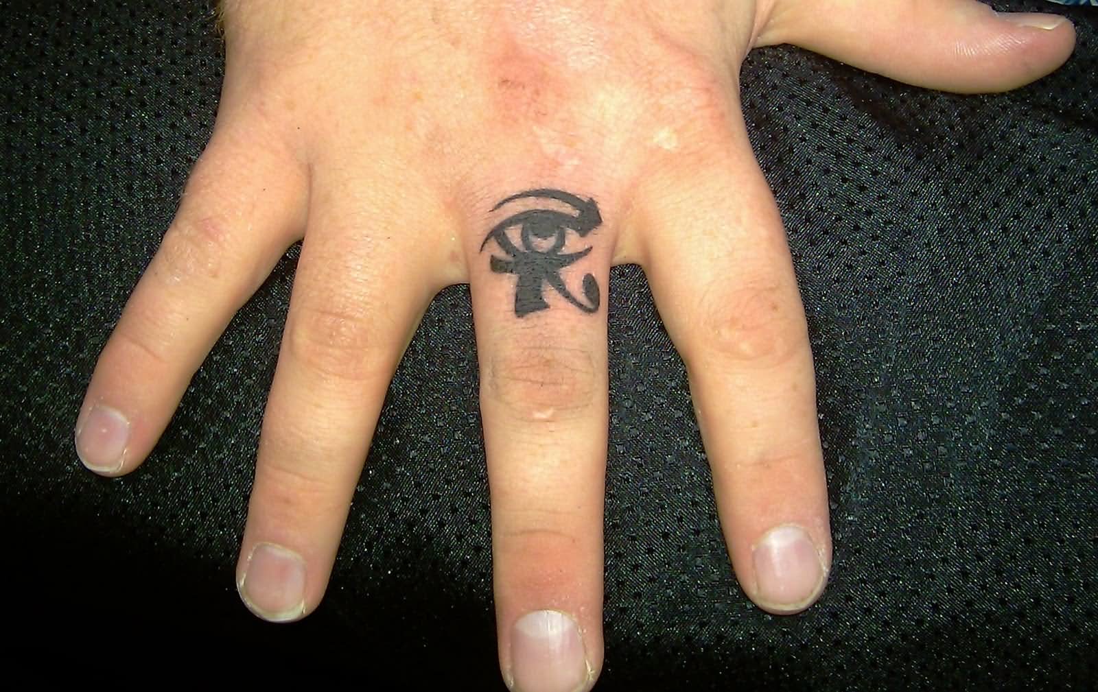 Horus Eye Finger Tattoo Idea