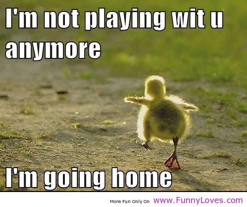 I Am Not Playing Wit U Anymore I Am Going Home Funny Duck Comments