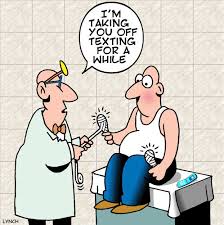 I Am Taking You Off Texting For A While Funny Injured Thumbs Cartoon Image