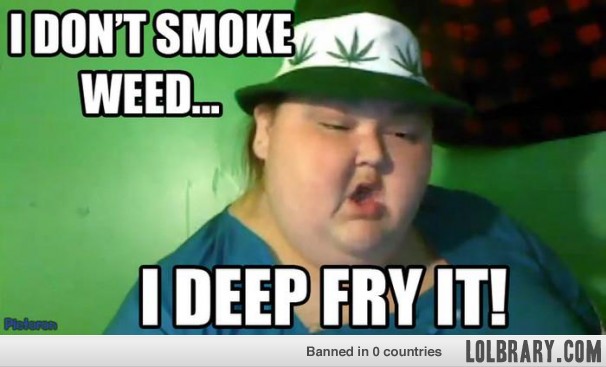 I Don't Smoke Weed I Deep Fry It Funny Image