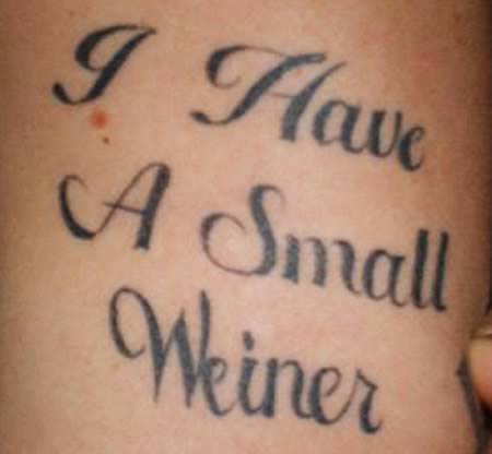 I Have A Small Weiner Lettering Tattoo Design For Under Breast