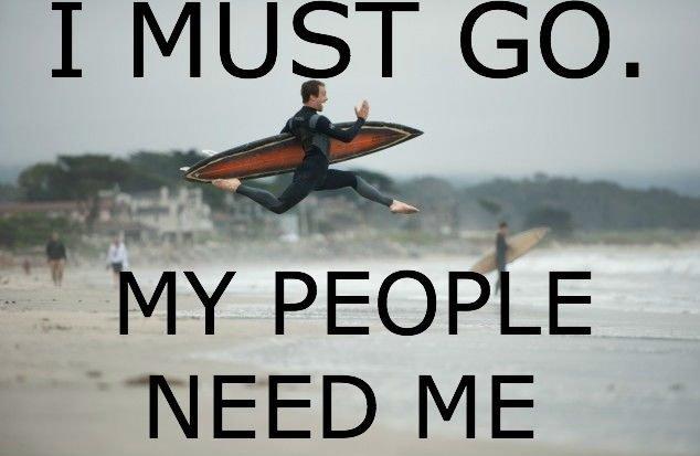 I Must Go My People Need Me Funny Surfing Image