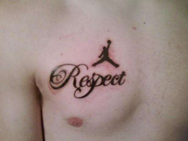 Jordan Respect Tattoo On Man Chest
