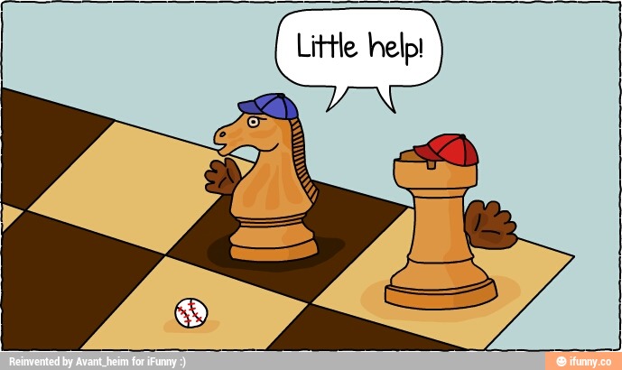 Knight And Rook With Cap Funny Chess Image