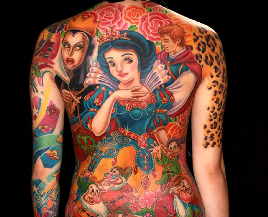 Leopard Print And Feminine Tattoo On Full Body