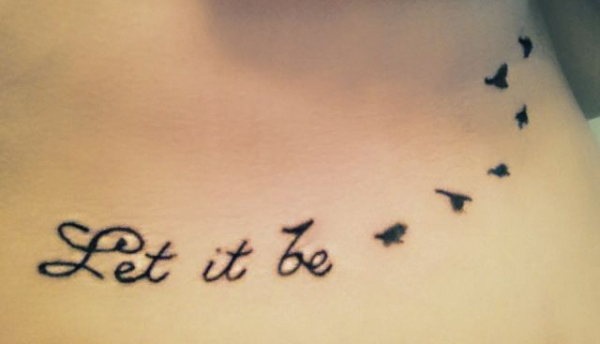 Let It Be - Little Flying Birds Tattoo Design For Under Breast