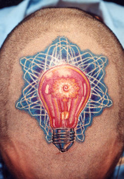 Lighting Bulb Tattoo Idea Closeup Image
