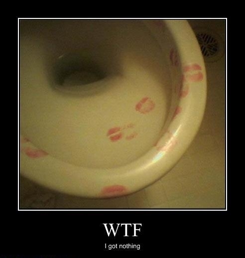 Lipstick Kisses Funny Toilet Poster