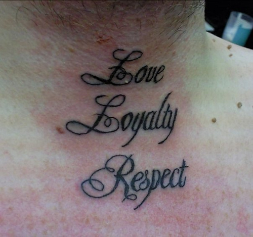 Love Loyalty Respect Tattoo On Chest