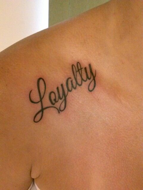 Loyalty Tattoo On Man Collarbone