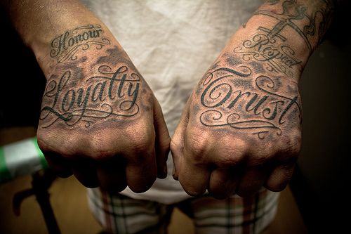 Loyalty Trust Tattoos On Both Hands