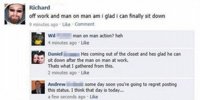 Man On Man Action Funny Facebook Comments
