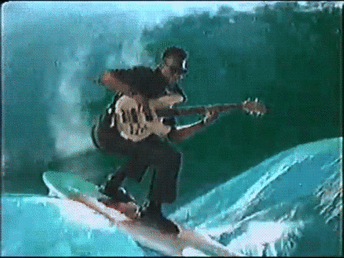 Man Playing Guitar Funny Surfing Gif