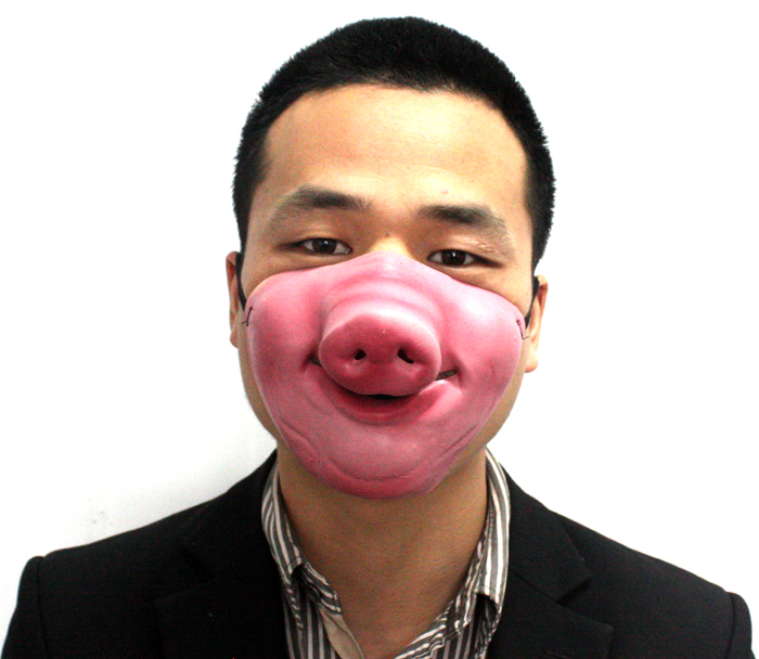 Man With Funny Pig Mask