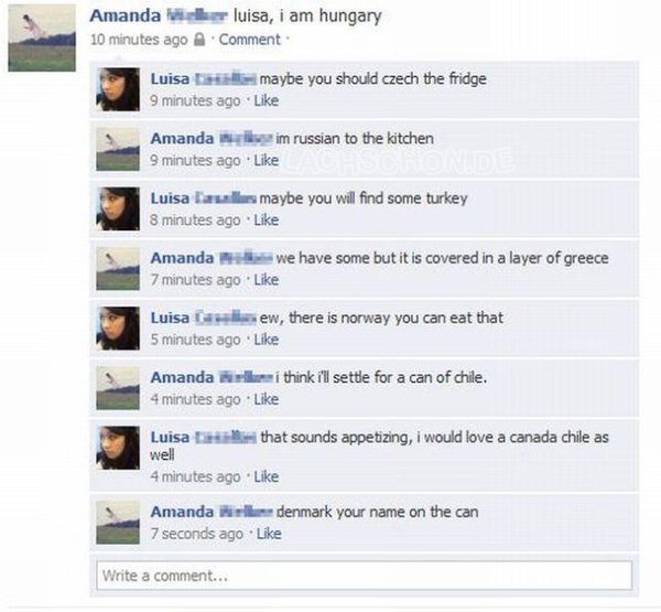Maybe You Should Czech The Fridge Funny Facebook Comments