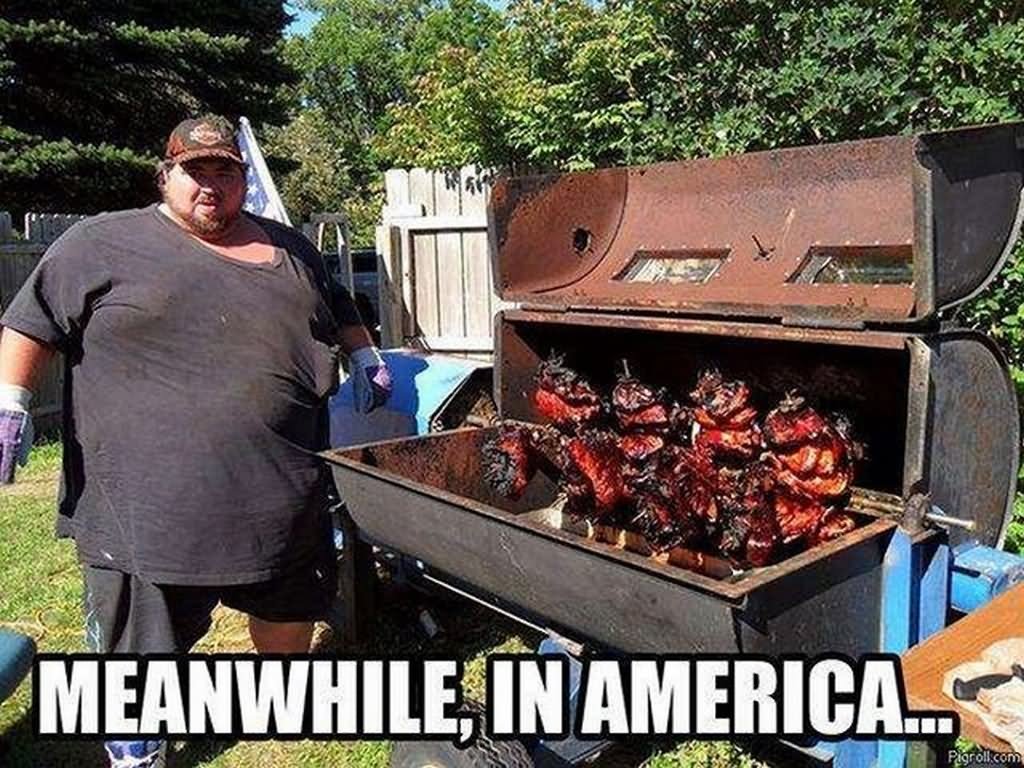Meanwhile In America Funny Grill Picture
