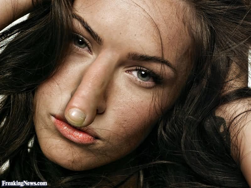 Megan Fox With Thumb Nose Funny Photoshopped Picture
