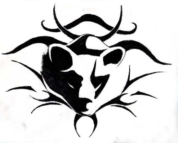 Mind Blowing Tribal Bear Head Tattoo Stencil