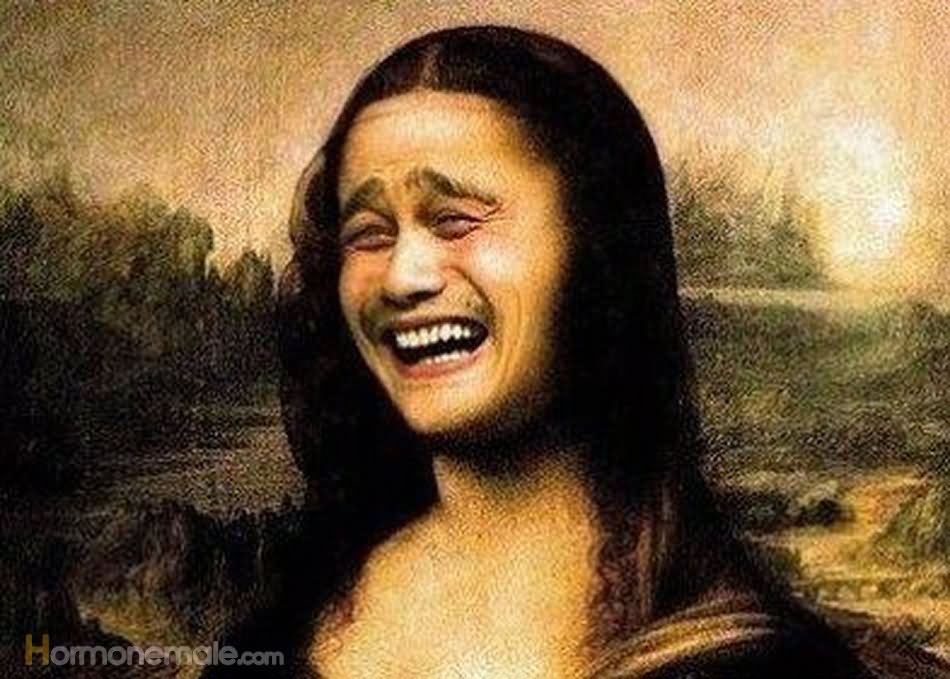 Mona Lisa Funny Open Mouth Smiling Image