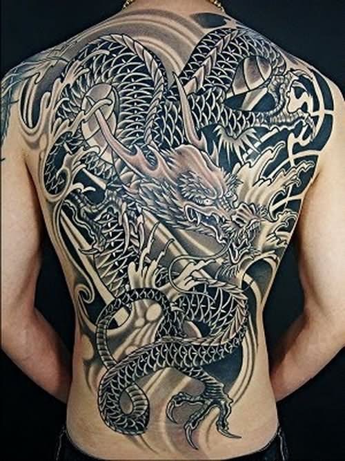 Nice Asian Dragon Tattoo On Man Full Body