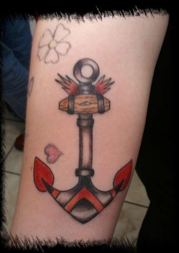 Old School Anchor Tattoo Design On Arm