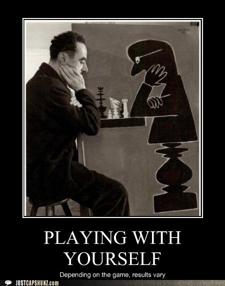 Playing With Yourself Funny Chess Poster