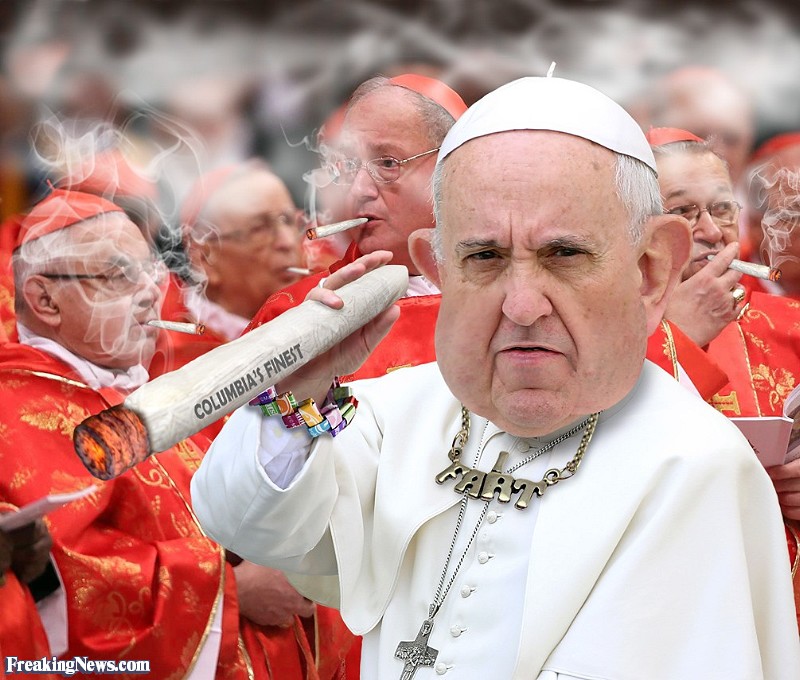 Pope And Cardinals Marijuana Funny Smoking Photoshopped