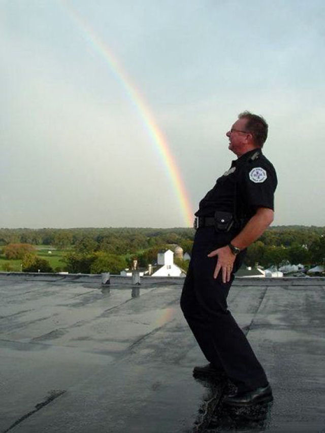 Rainbow Pee Funny Cop Image