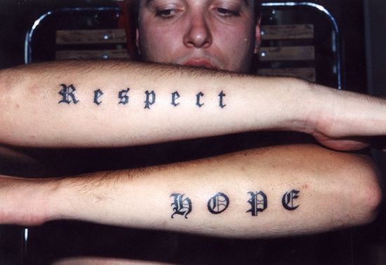 Respect Hope Tattoos on Forearm