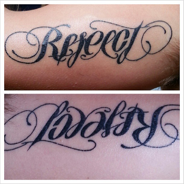 Respect Loyalty Tattoos On Biceps