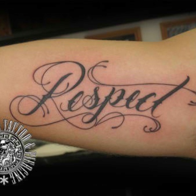 Respect Tattoo On Inner Bicep