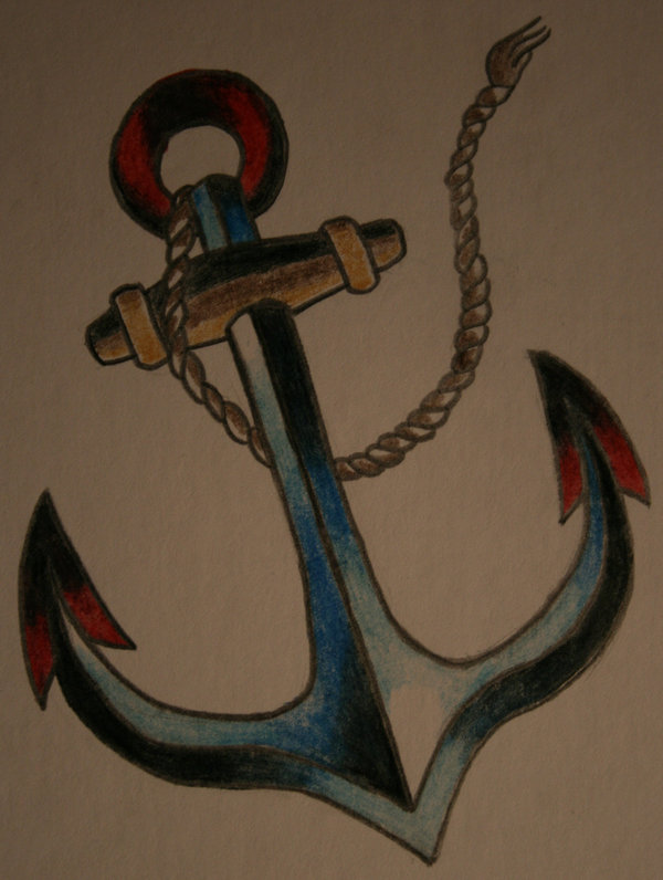 Rope With Anchor Tattoo Design Idea