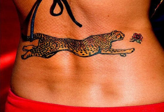 Running Cheetah Tattoo On Lower Back