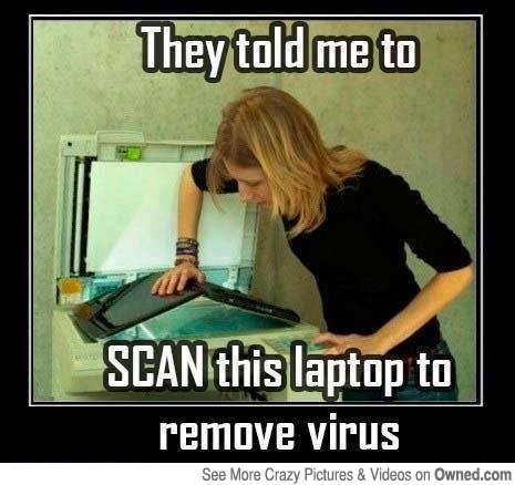 Scan This Laptop To Remove Virus Funny Blonde Girl Image
