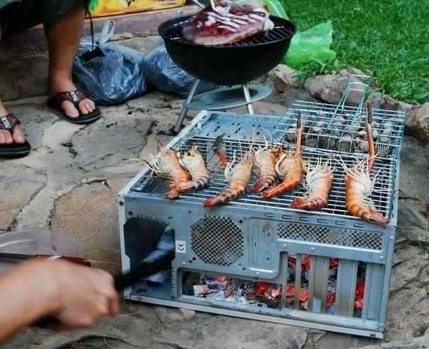Shrimp Grilling On CPU Funny Picture