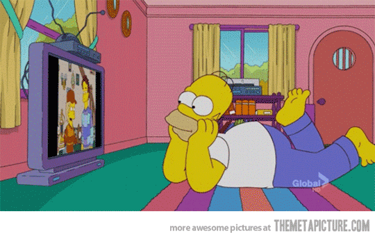 Simpson Watching Television Funny Gif
