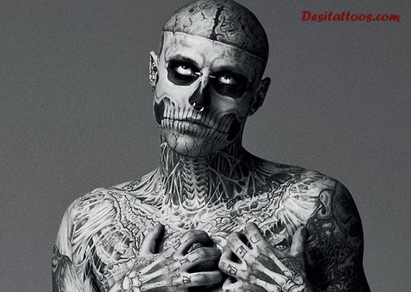 Skeleton Tattoo On Guy Full Body