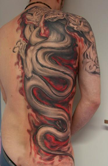 Snake Dragon Tattoo On Man Full Body