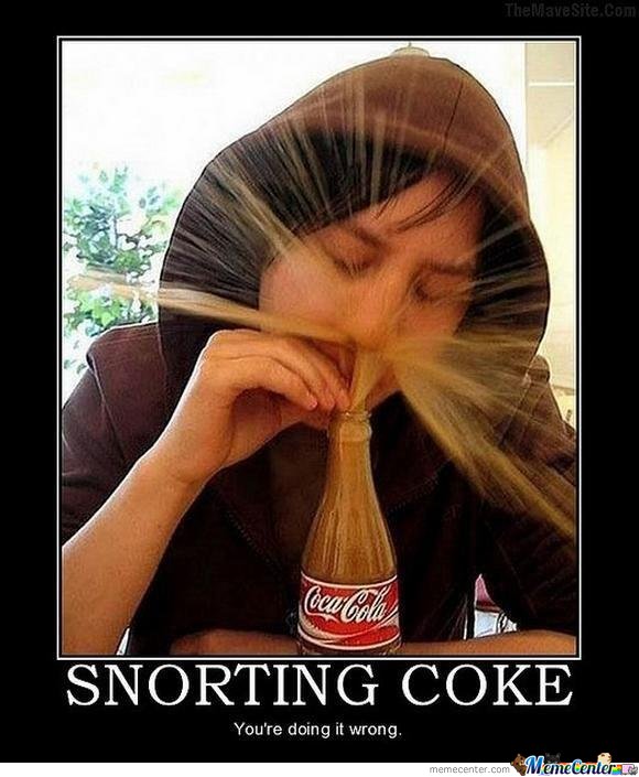 Snorting Coke You Are Doing It Wrong Funny Poster