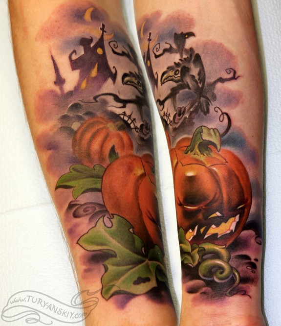 Spooky Pumpkin Tattoo Tattoo On Arm