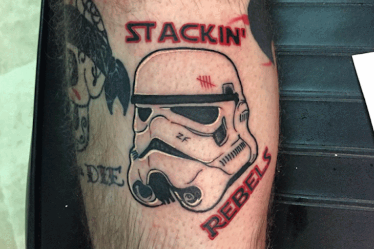 Stackin Rebels - Black Stormtrooper Mask Tattoo Design