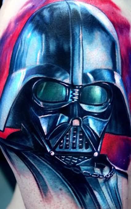 Star War Darth Vader Head Tattoo Design