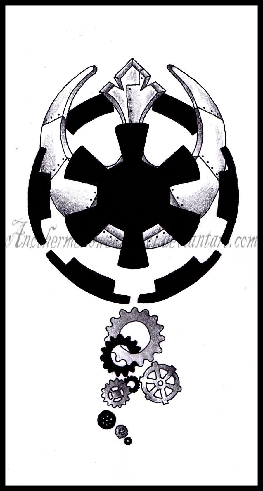 Star War Rebel With Empire Logo Tattoo Design
