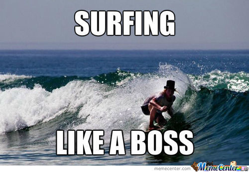 Surfing Like A Boss Funny Meme