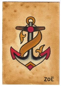 Traditional Anchor Tattoo Design