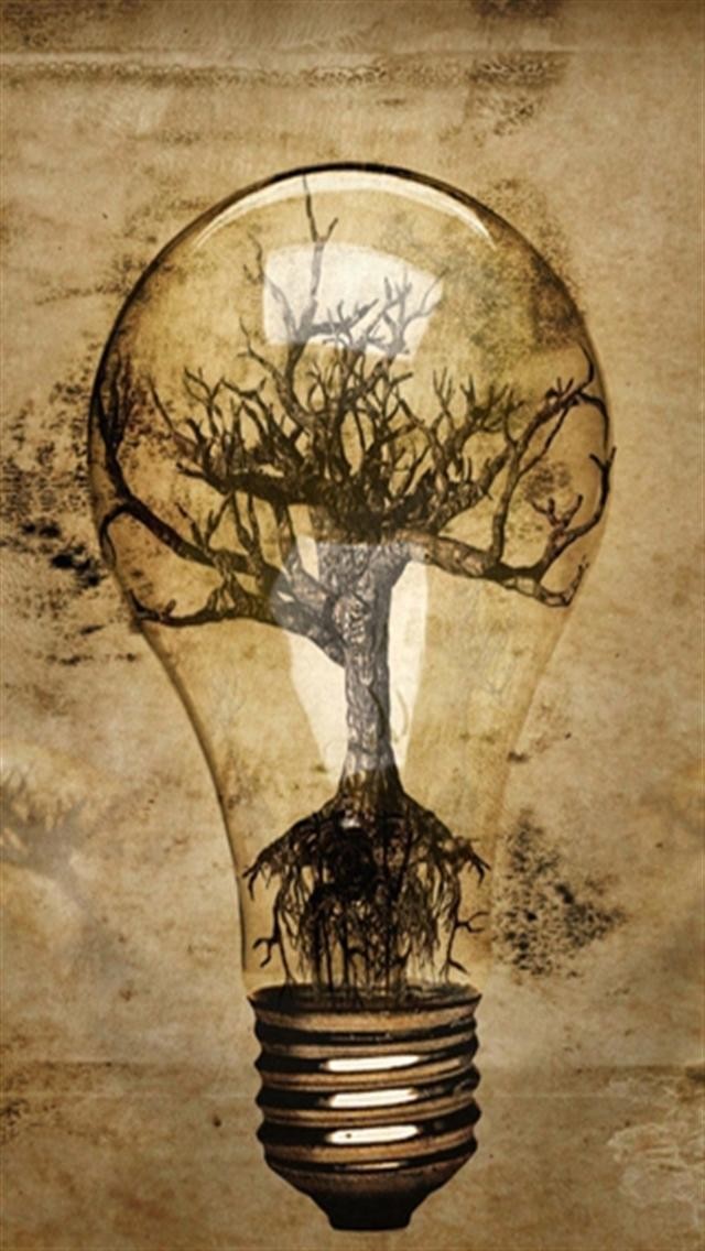 Tree In Bulb Tattoo Design Ideas